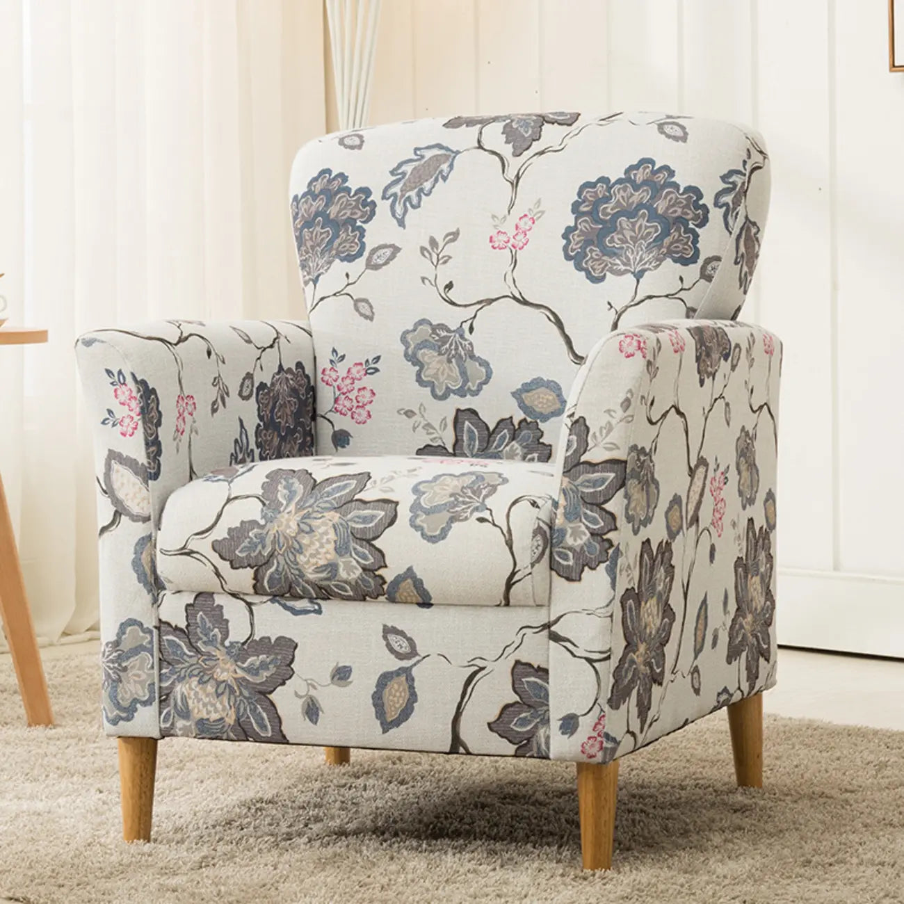 Modern Brown Linen Armchair for Living Room