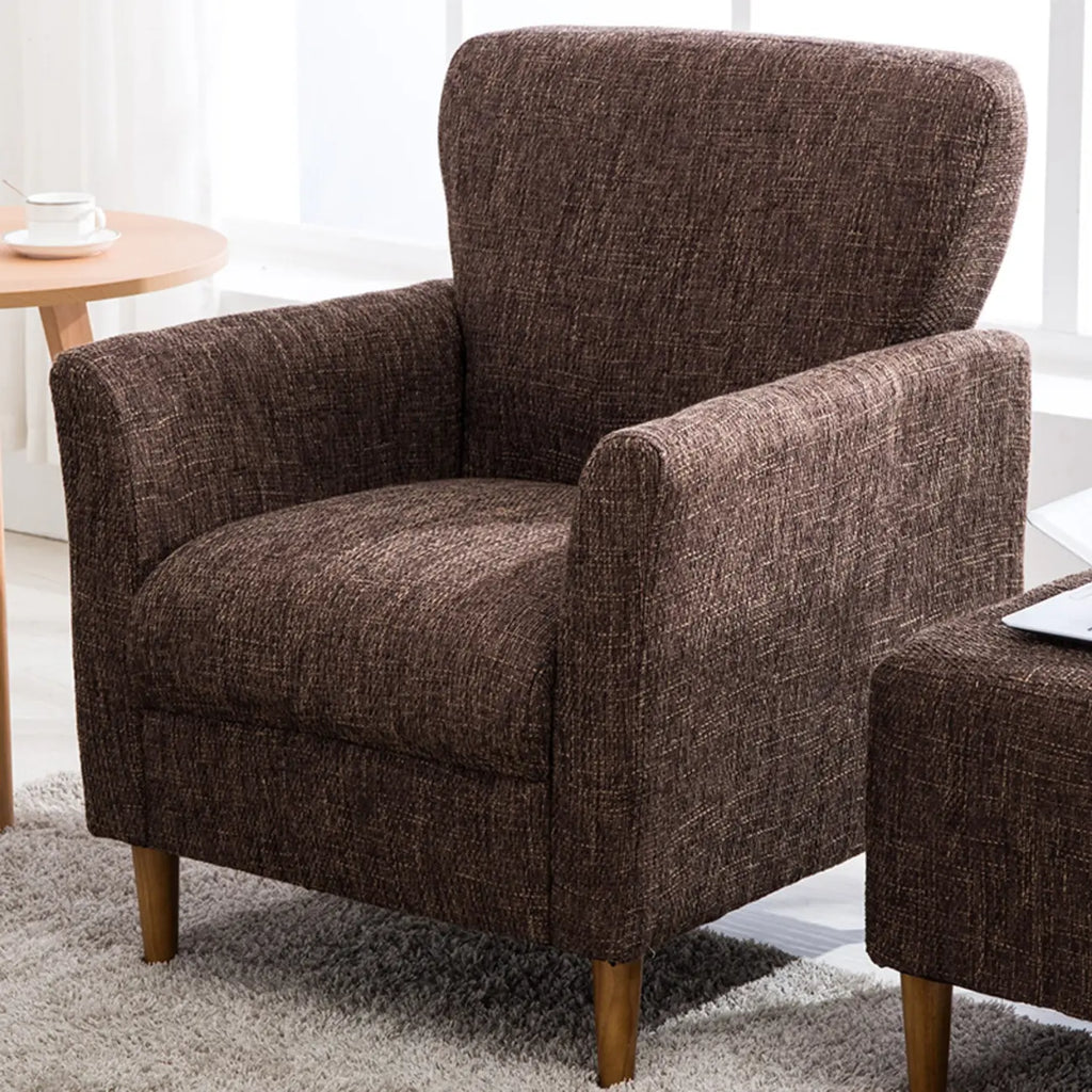 Modern Brown Linen Armchair for Living Room