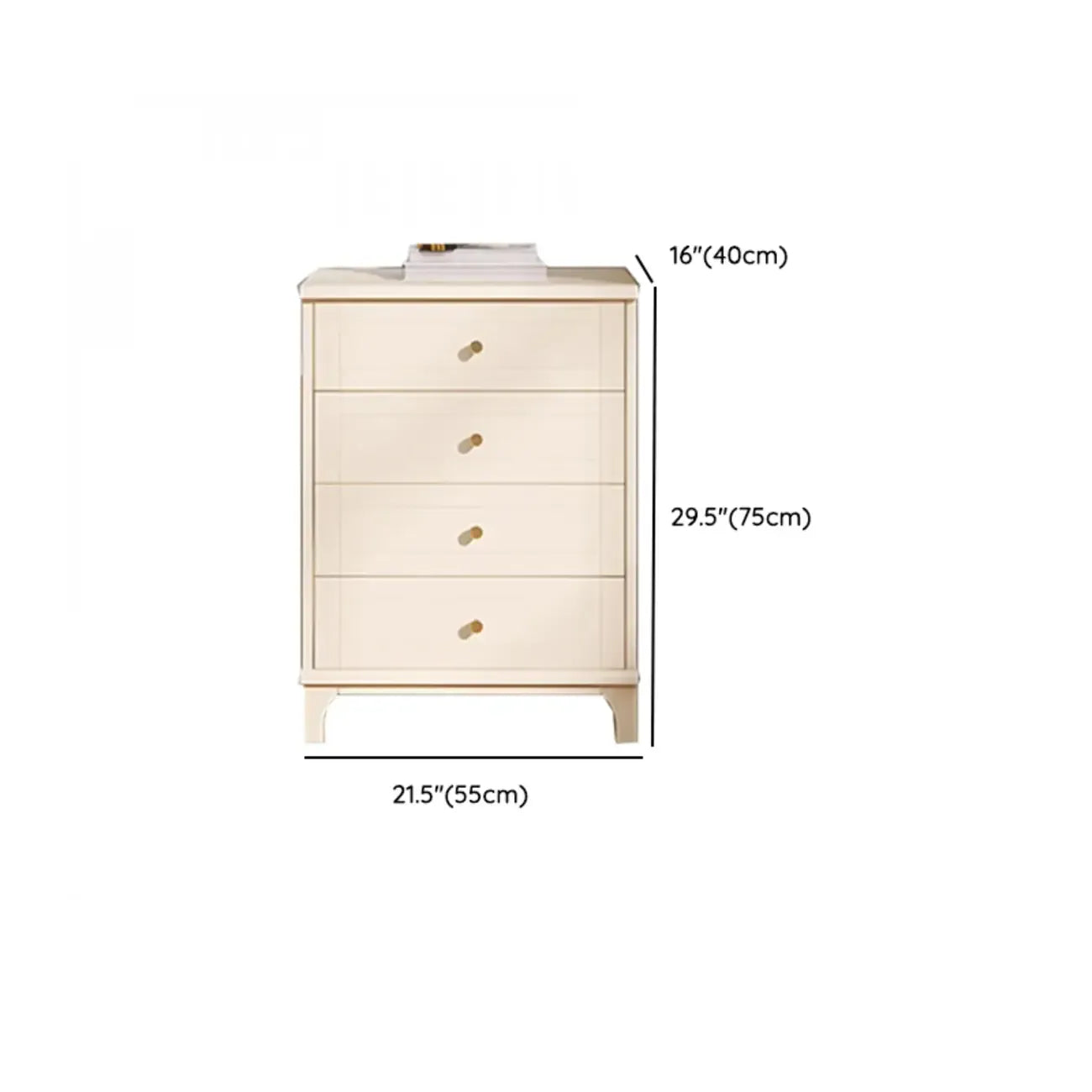 Modern Off-White Wooden Dressers with 5-Drawers for Bedroom