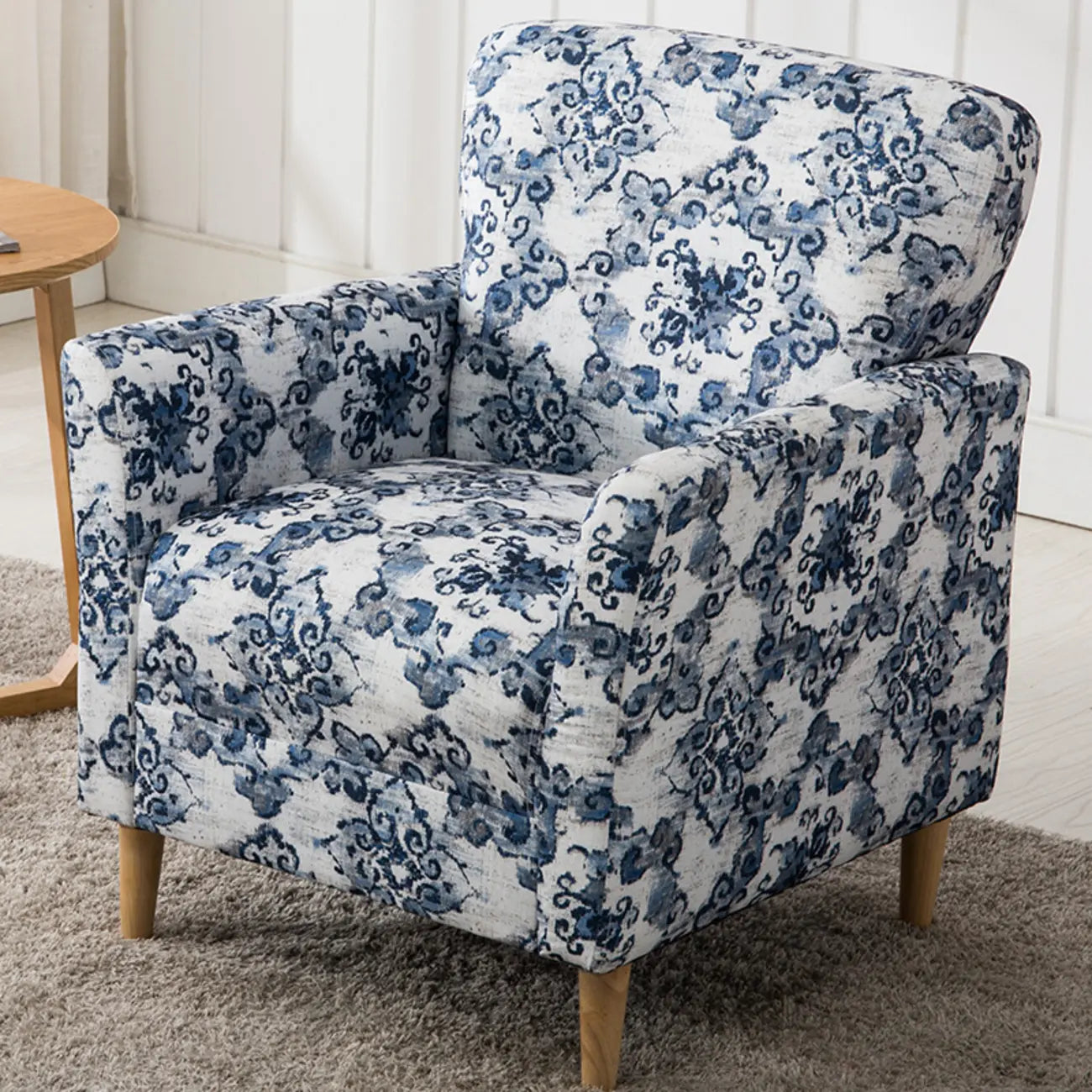 Modern Brown Linen Armchair for Living Room