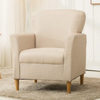 Modern Brown Linen Armchair for Living Room
