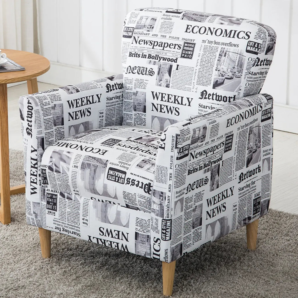 Modern Brown Linen Armchair for Living Room