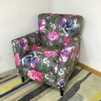 Modern Brown Linen Armchair for Living Room