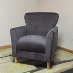 Modern Brown Linen Armchair for Living Room