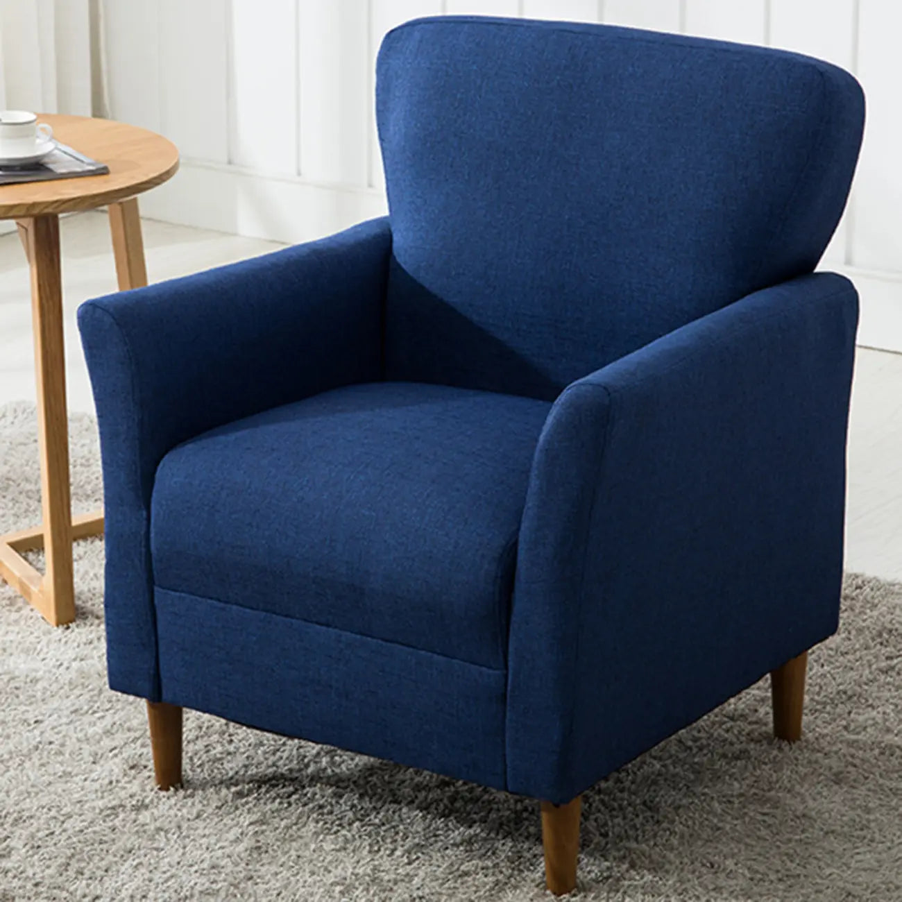 Modern Brown Linen Armchair for Living Room