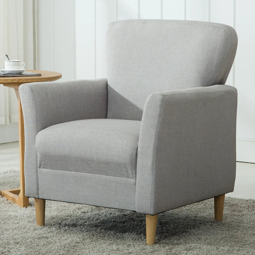 Modern Brown Linen Armchair for Living Room