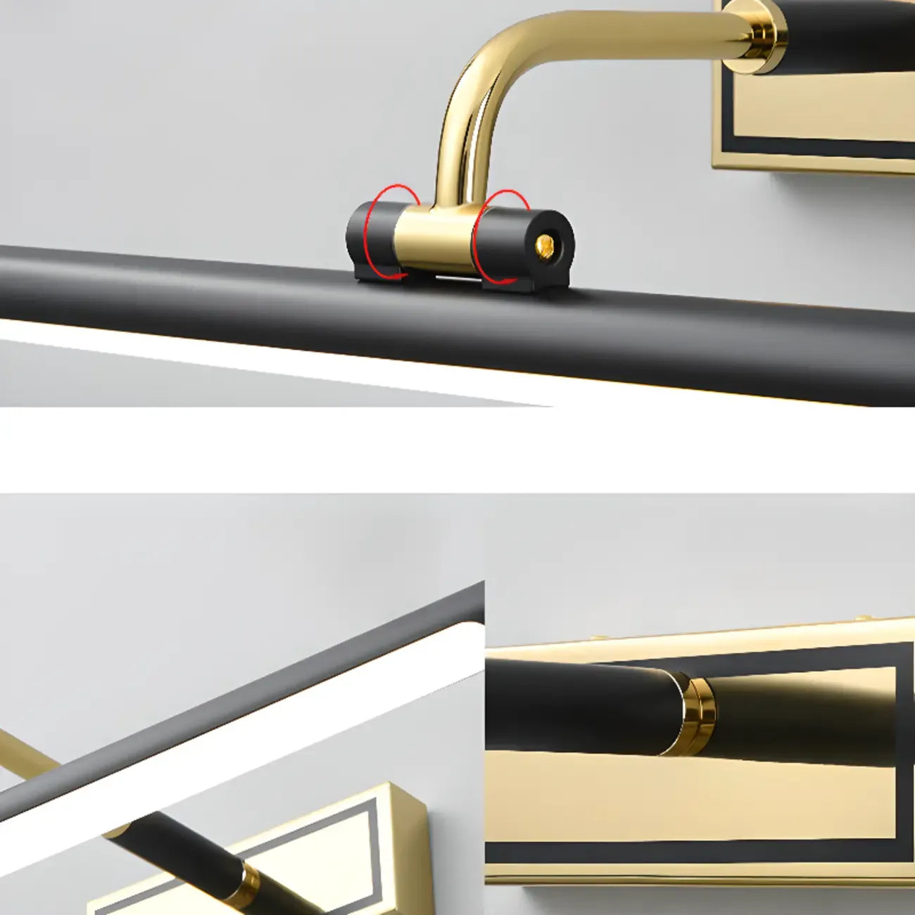 Modern linear LED Vanity Light Fixture with Black Lampshade