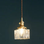 Modern Clear Glass Cuboid Hanging Pendant Light for Living Room