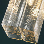 Modern Clear Glass Cuboid Hanging Pendant Light for Living Room