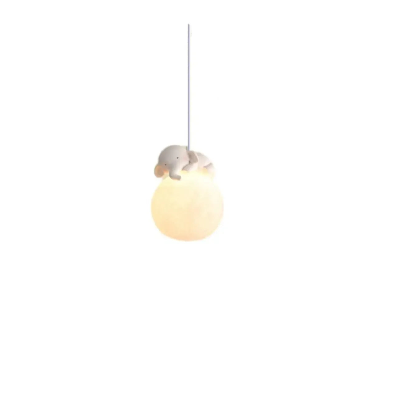 Kids Dimmable 3D Moon Pendant Light with Rabbit for Bedroom