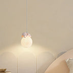 Kids Dimmable 3D Moon Pendant Light with Rabbit for Bedroom