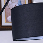Black Traditional Floor Lamp with White Pleated Fabric Shade