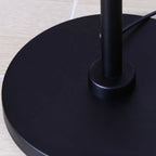 Black Traditional Floor Lamp with White Pleated Fabric Shade