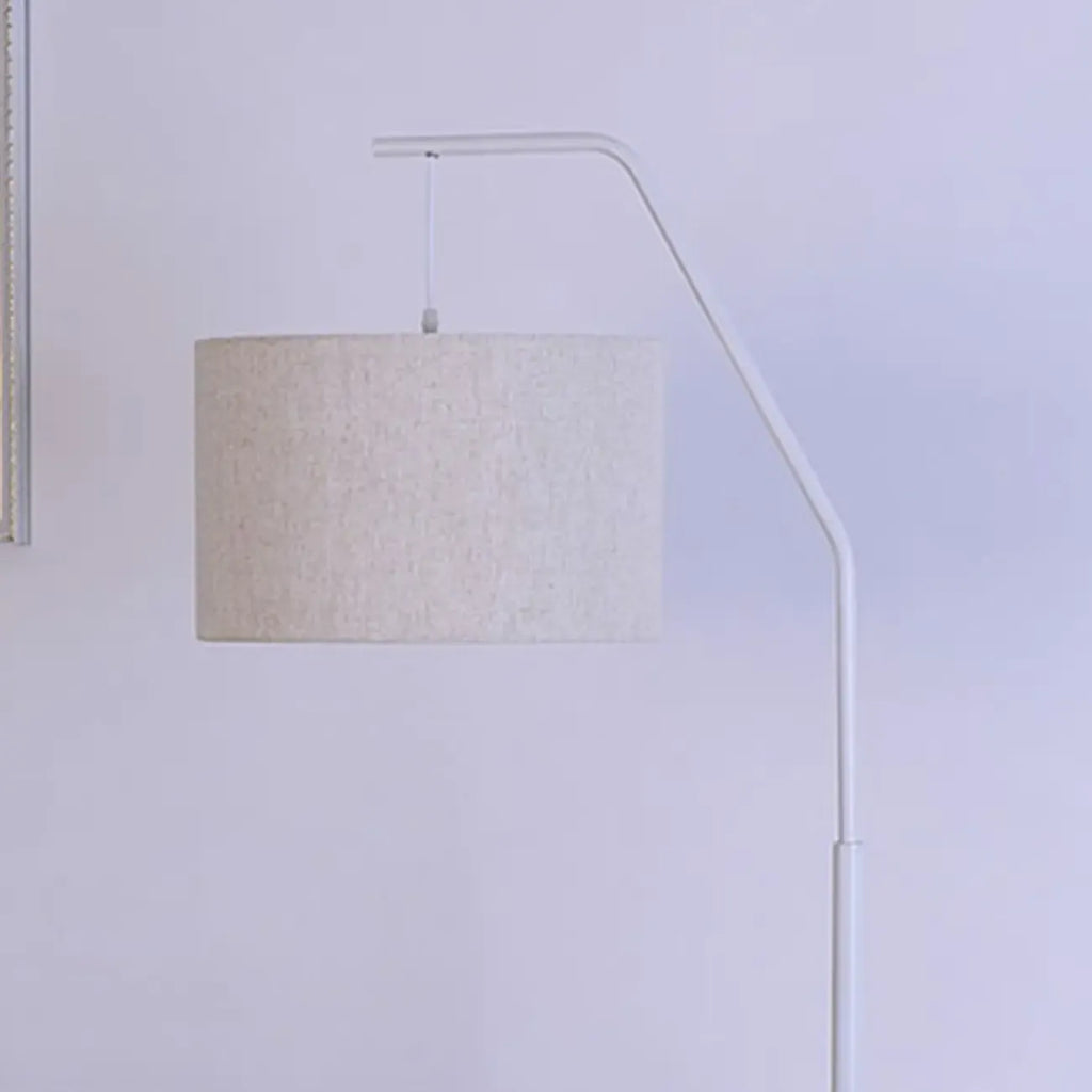 Black Traditional Floor Lamp with White Pleated Fabric Shade