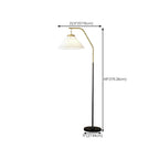 Black Traditional Floor Lamp with White Pleated Fabric Shade