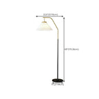 Black Traditional Floor Lamp with White Pleated Fabric Shade