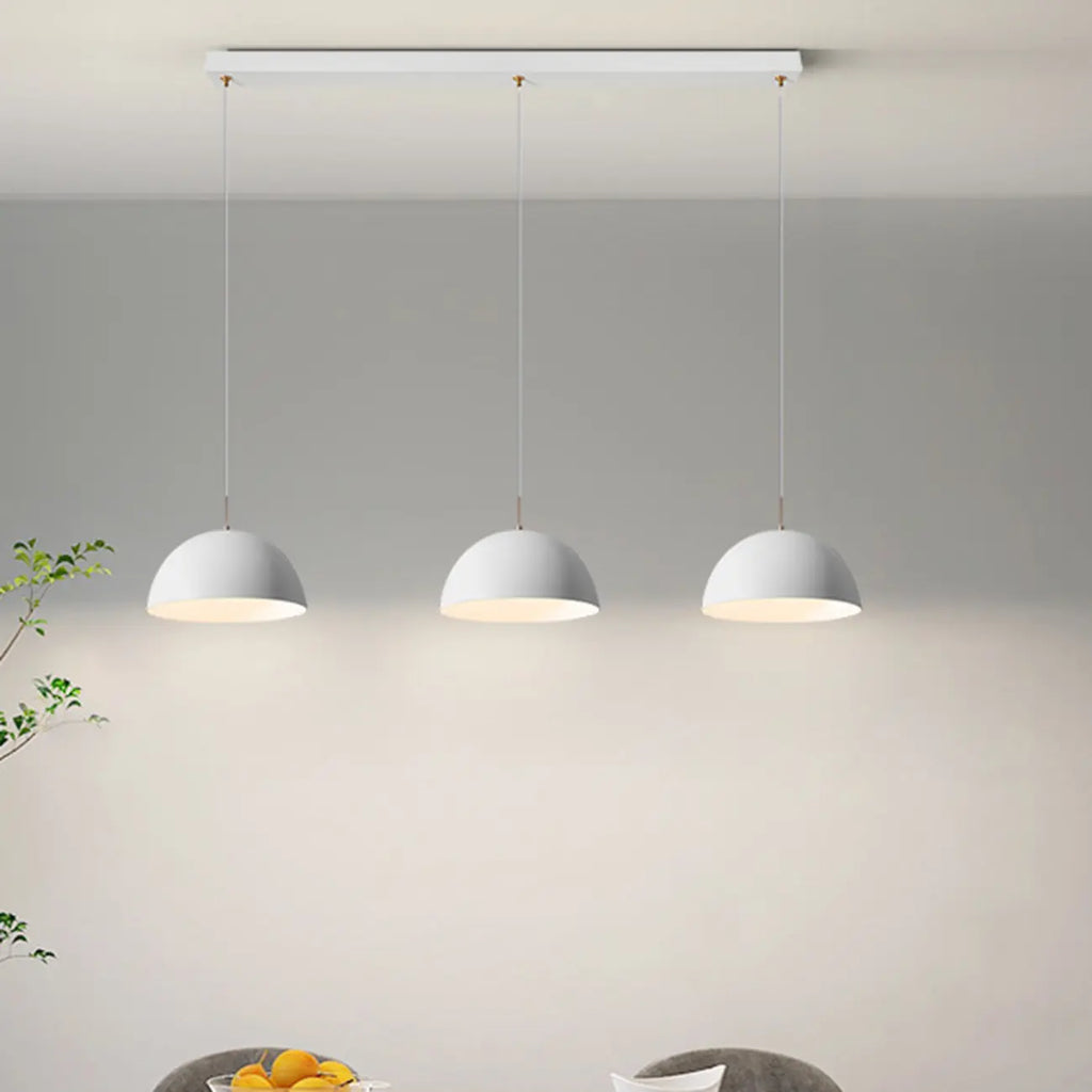 Nordic White Dome Metal Pendant Lamp for Dining Room