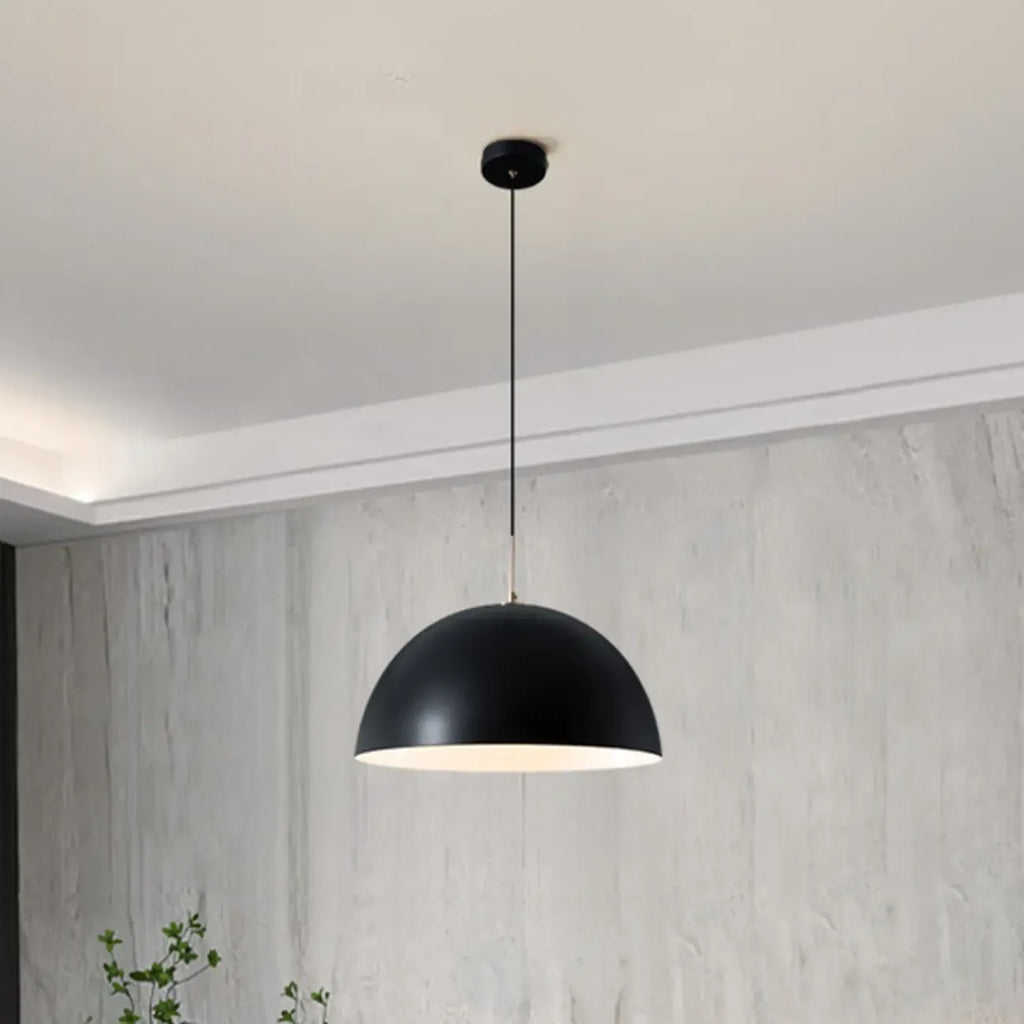 Nordic White Dome Metal Pendant Lamp for Dining Room