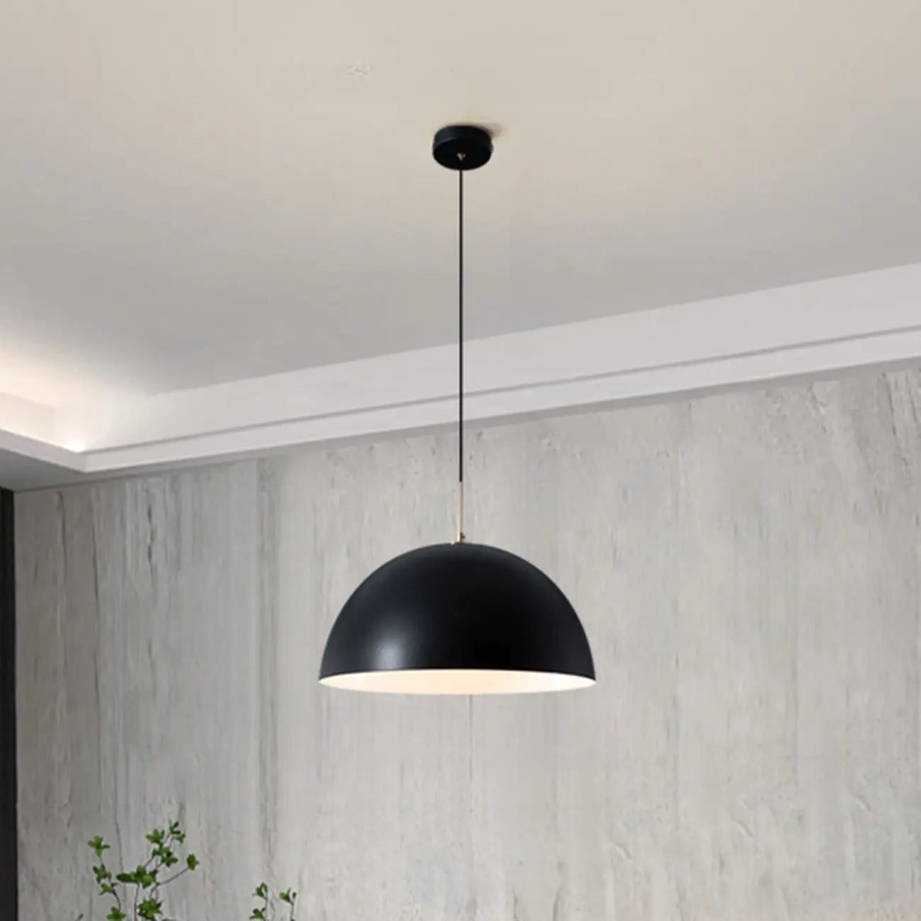 Nordic White Dome Metal Pendant Lamp for Dining Room