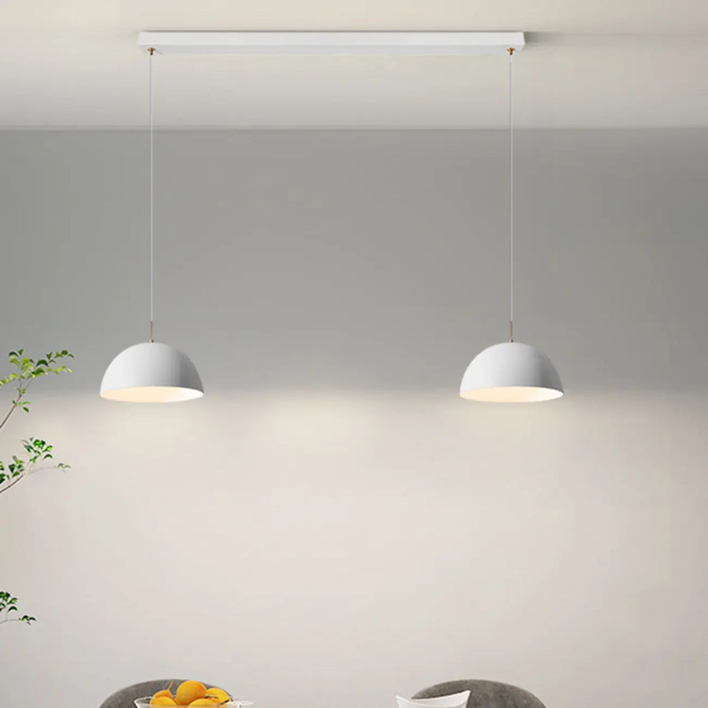 Nordic White Dome Metal Pendant Lamp for Dining Room