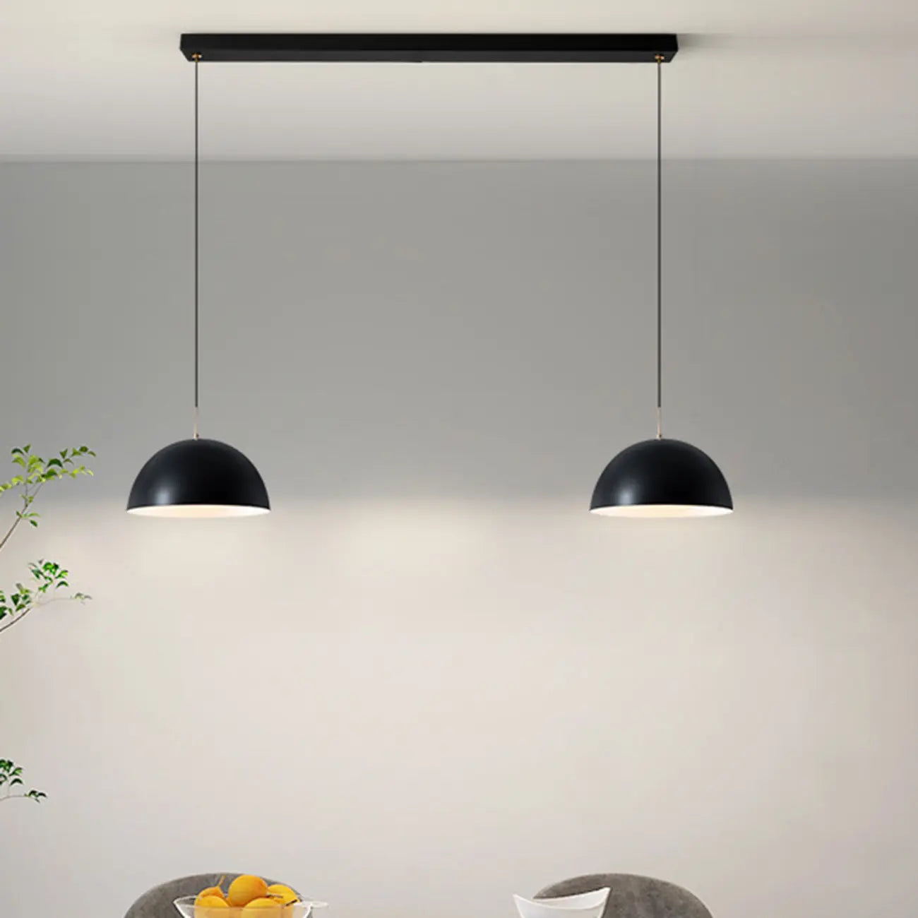Nordic White Dome Metal Pendant Lamp for Dining Room