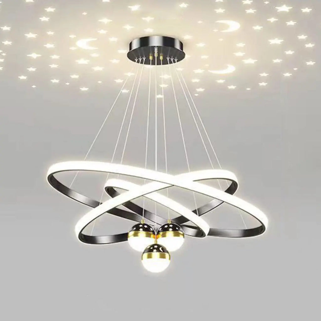 Circle Modern LED Starry Projection Chandelier