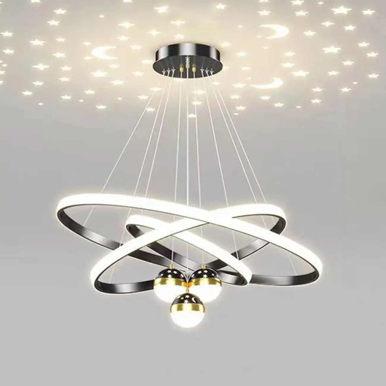 Circle Modern LED Starry Projection Chandelier