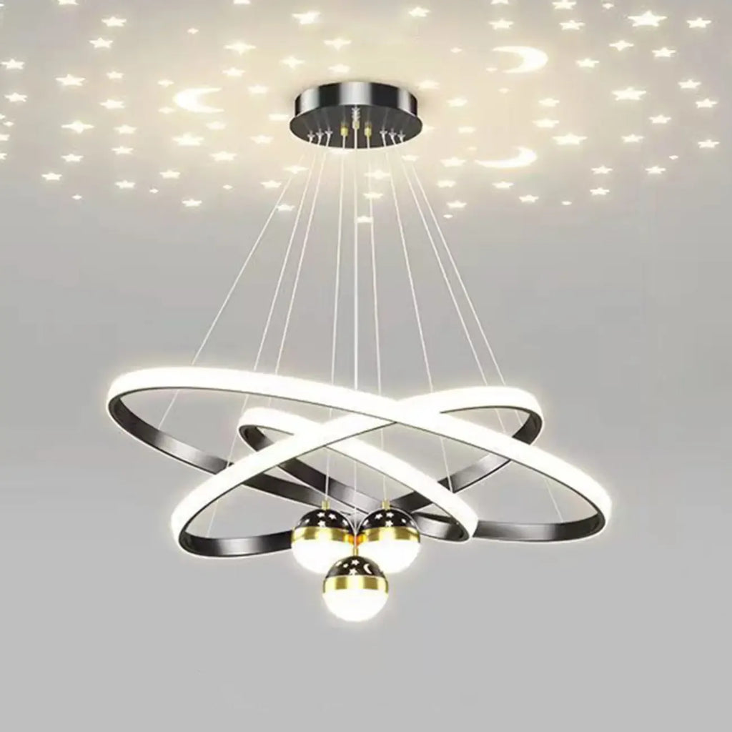 Circle Modern LED Starry Projection Chandelier