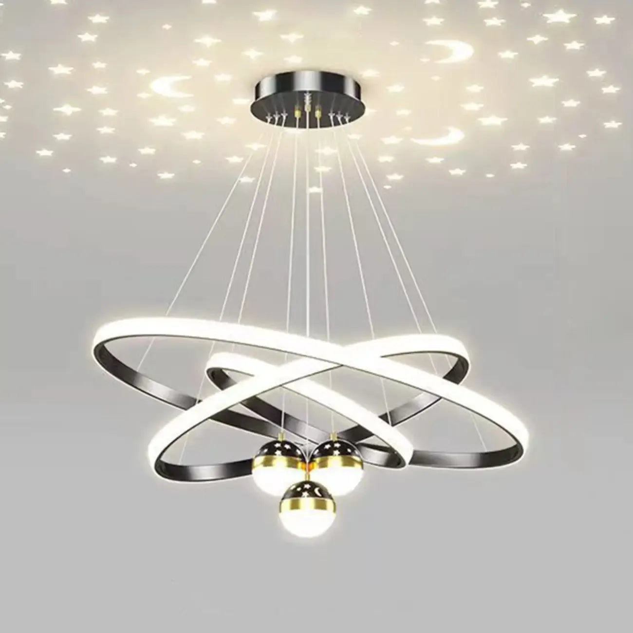 Circle Modern LED Starry Projection Chandelier
