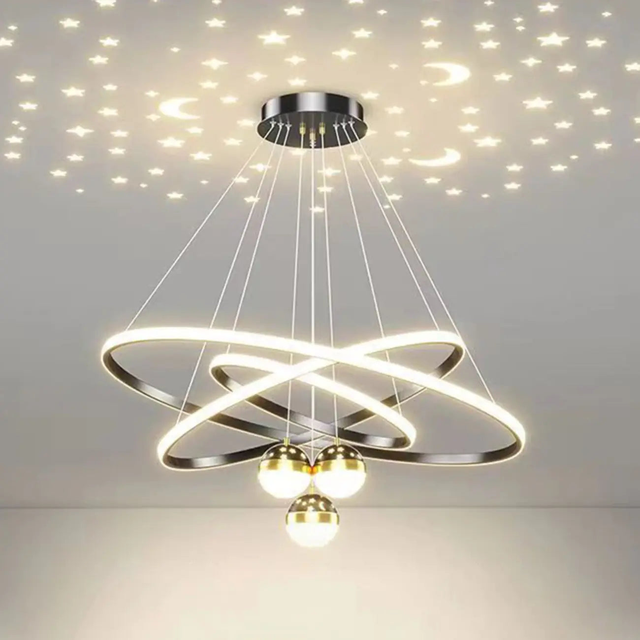 Circle Modern LED Starry Projection Chandelier