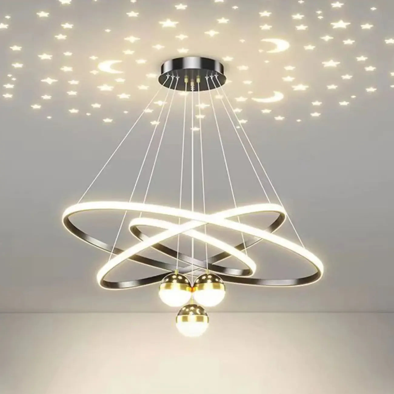Circle Modern LED Starry Projection Chandelier