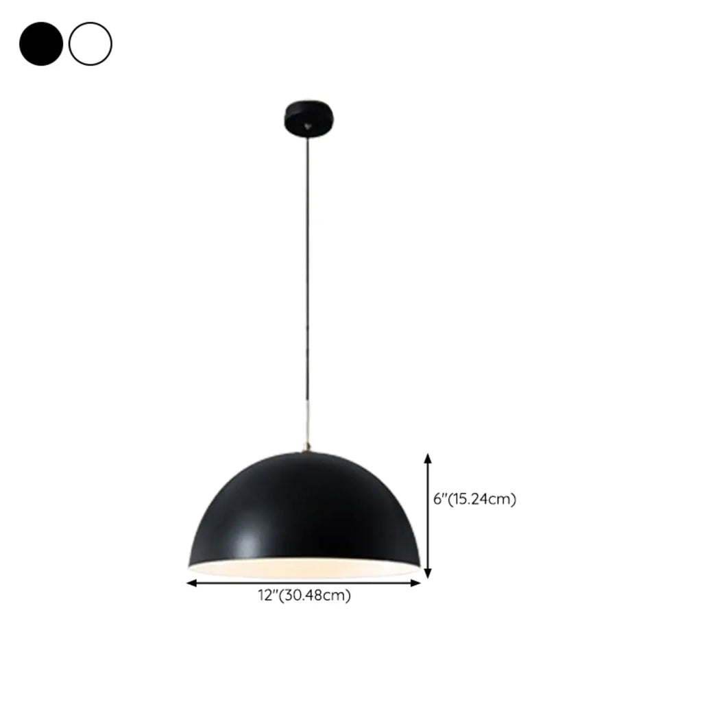 Nordic White Dome Metal Pendant Lamp for Dining Room