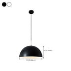 Nordic White Dome Metal Pendant Lamp for Dining Room