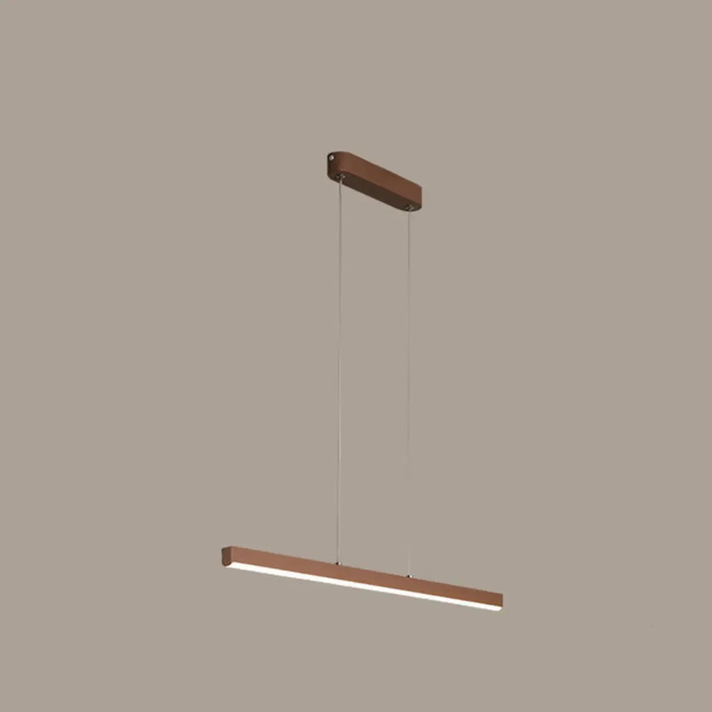 Simple Brown Silica Gel Rectangular LED Island Light for Kitchen