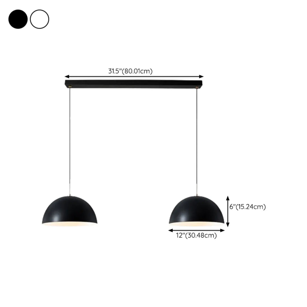 Nordic White Dome Metal Pendant Lamp for Dining Room