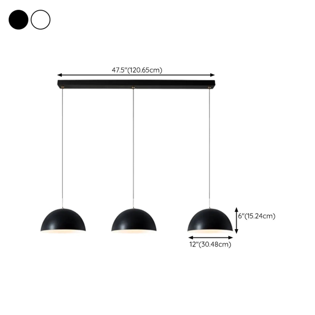 Nordic White Dome Metal Pendant Lamp for Dining Room