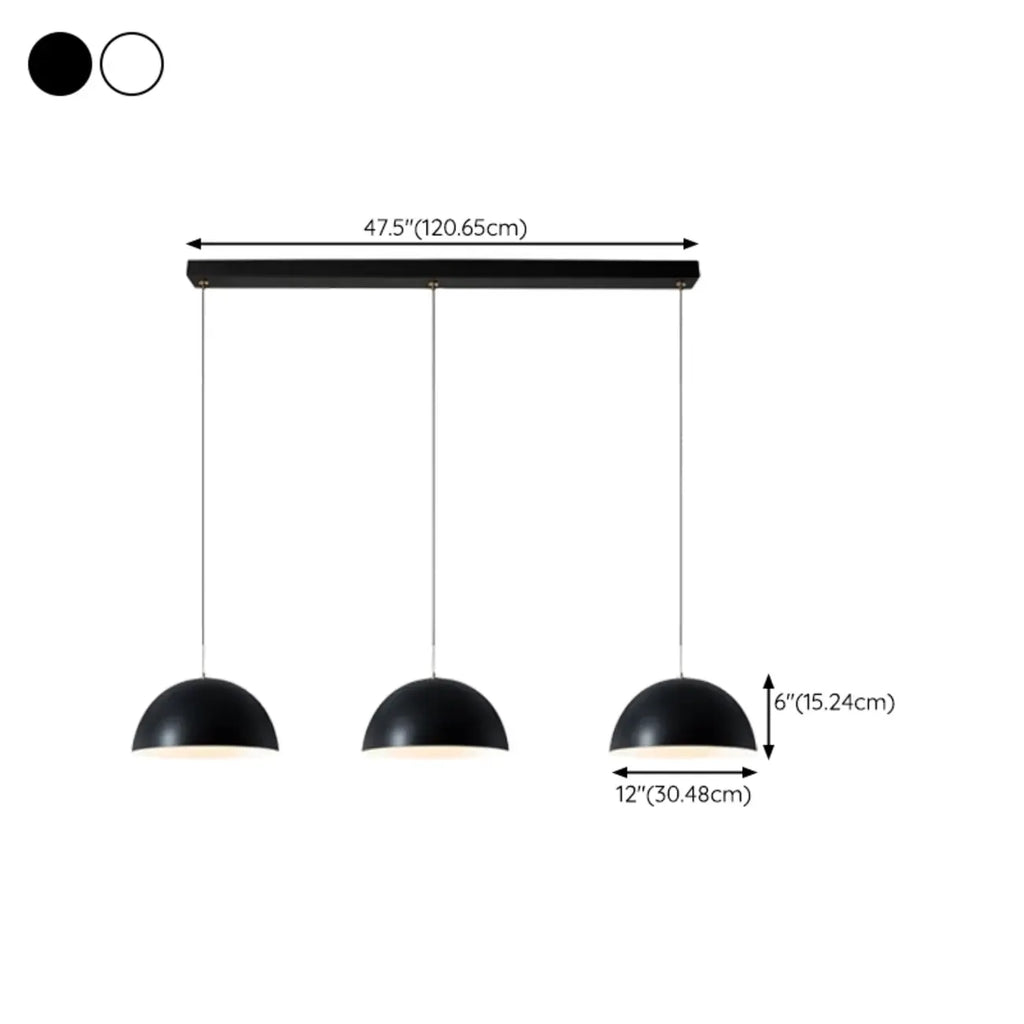 Nordic White Dome Metal Pendant Lamp for Dining Room