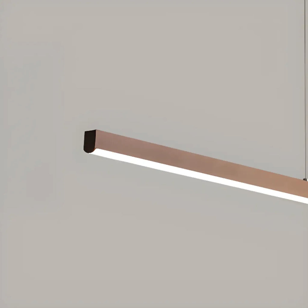Simple Brown Silica Gel Rectangular LED Island Light for Kitchen