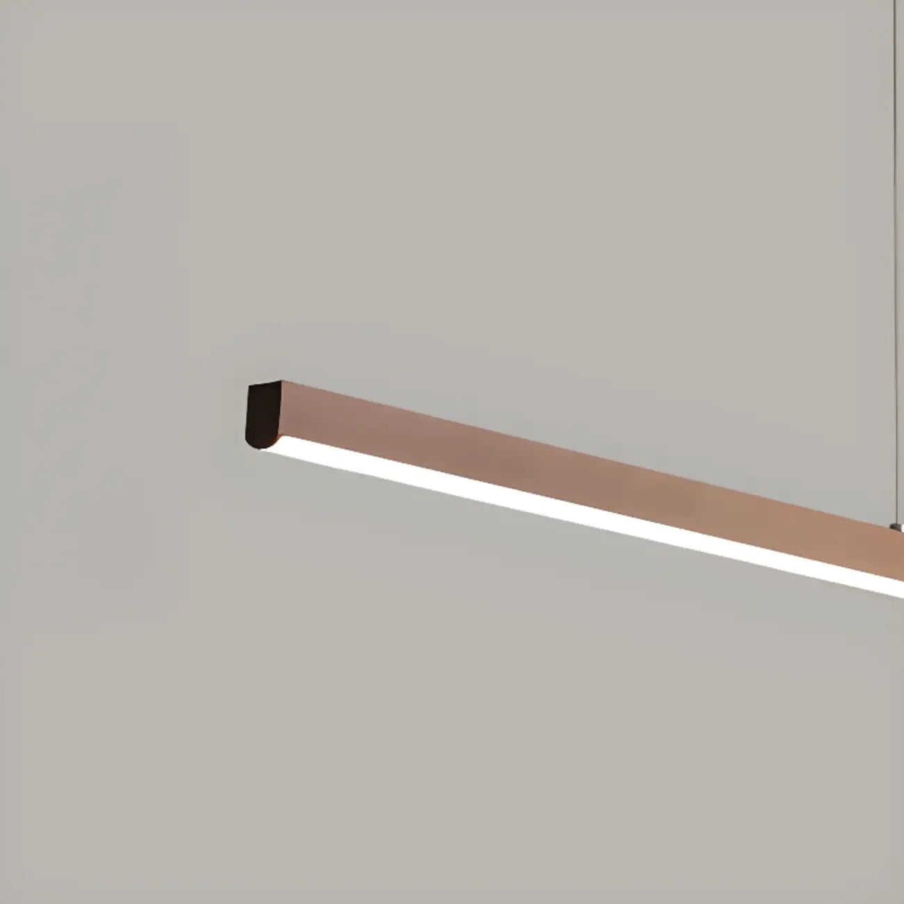 Simple Brown Silica Gel Rectangular LED Island Light for Kitchen