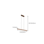 Simple Brown Silica Gel Rectangular LED Island Light for Kitchen