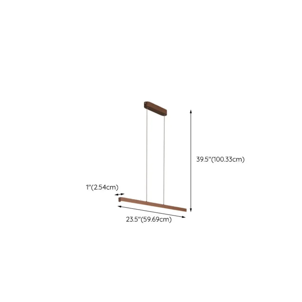 Simple Brown Silica Gel Rectangular LED Island Light for Kitchen