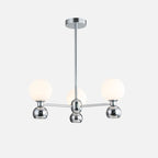 Modern Style White Globe Chandelier with Metal Frame