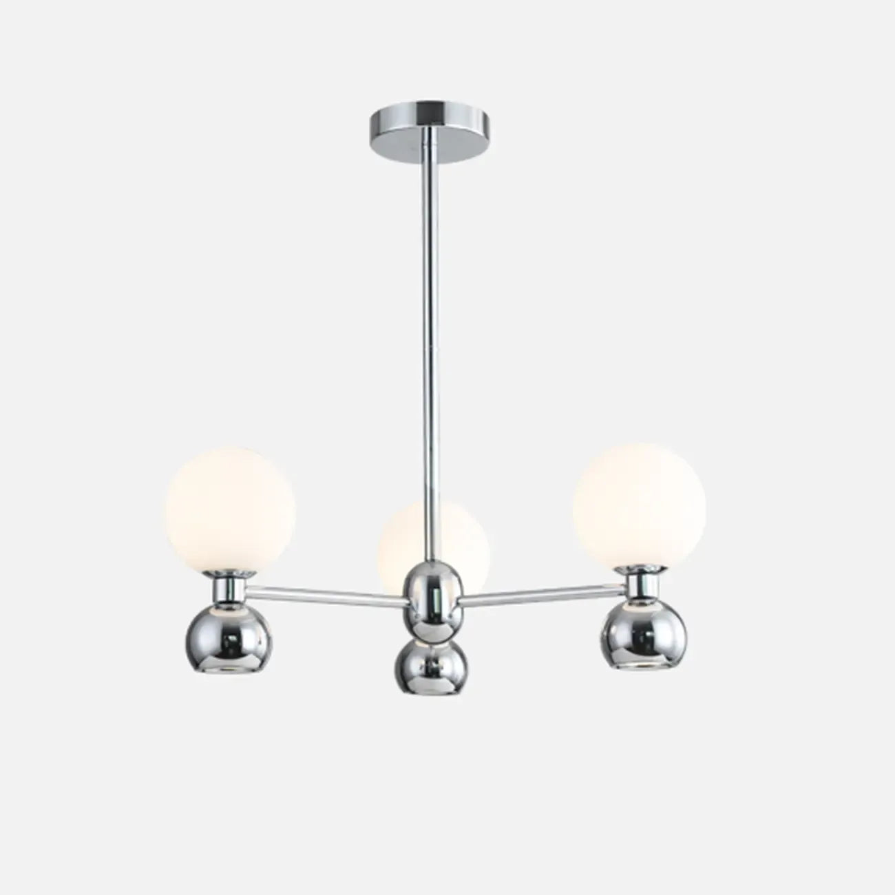 Modern Style White Globe Chandelier with Metal Frame