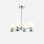 Modern Style White Globe Chandelier with Metal Frame