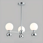 Modern Style White Globe Chandelier with Metal Frame