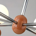 Modern Style White Globe Chandelier with Metal Frame