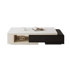 Modern Rectangular White Coffee Table with Extendable Design