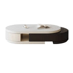 Modern Rectangular White Coffee Table with Extendable Design