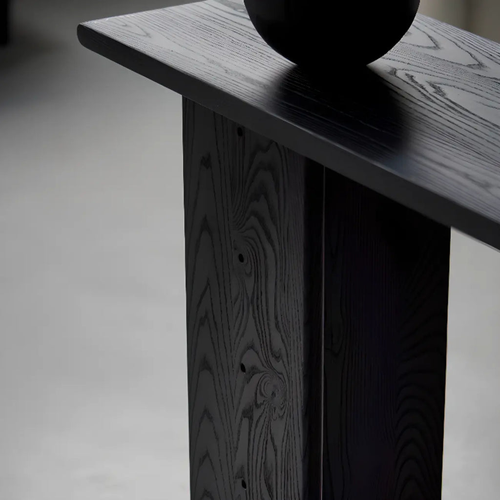 Modern Rectangle Black Ash Console Table