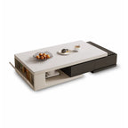 Modern Rectangular White Coffee Table with Extendable Design